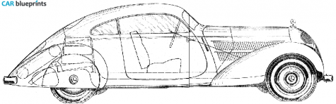 1938 Mercedes-Benz W142 320 Sedan blueprint