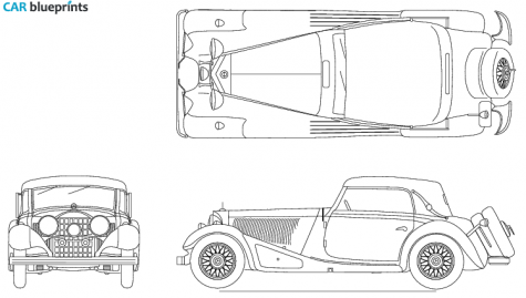1933 Mercedes-Benz Type 380 W10 380 Cabriolet blueprint