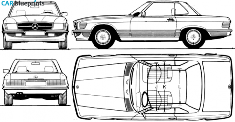 1987 Mercedes-Benz R107 500SL Coupe blueprint