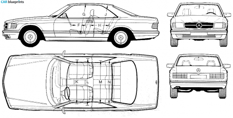 1985 Mercedes-Benz S-Class C126 560 SEC Coupe blueprint