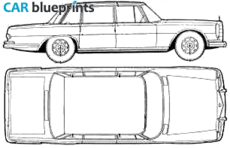 1965 Mercedes-Benz S-class W100 600 Limousine blueprint