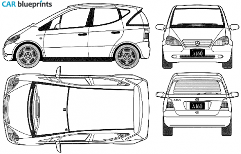 2002 Mercedes-Benz A-Class W168 A160 Hatchback blueprint