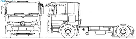 2010 Mercedes-Benz Actros 4x2 Car Transporter Tractor Truck blueprint