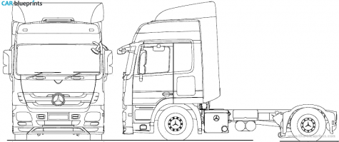 2010 Mercedes-Benz Actros 4x2 Lowliner Tractor Truck blueprint