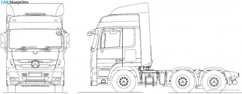 2010 Mercedes-Benz Actros 6x2 Tractor Truck blueprint