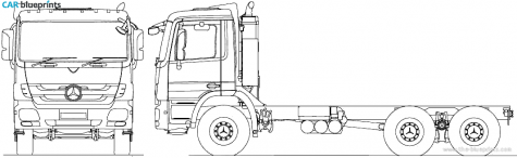 2010 Mercedes-Benz Actros 6x4 Tipper Truck blueprint