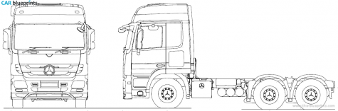 2010 Mercedes-Benz Actros 6x4 Tractor Truck blueprint