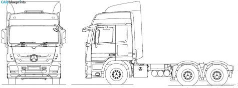 2010 Mercedes-Benz Actros 6x4 Tractor Truck blueprint