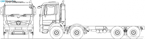 2010 Mercedes-Benz Actros 8x4 Tipper Truck blueprint