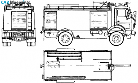 1979 Mercedes-Benz AK719 Fire Truck blueprint