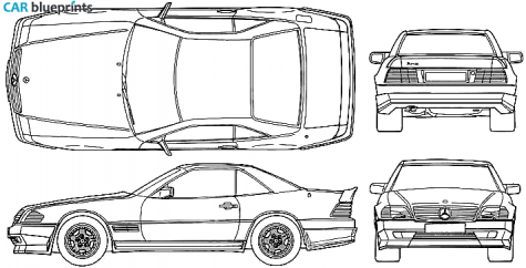 1991 Mercedes-Benz SL-Class R129 500 SL AMG Coupe blueprint