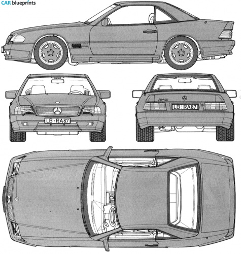 1992 Mercedes-Benz SL-class R129 500SL 4V AMG Coupe blueprint