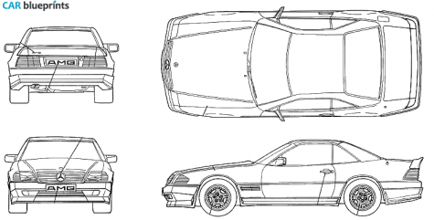 1990 Mercedes-Benz SL-Class R129 500SL AMG Coupe blueprint