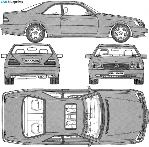 1996 Mercedes-Benz SL-class R129 600SL 4V AMG Coupe blueprint