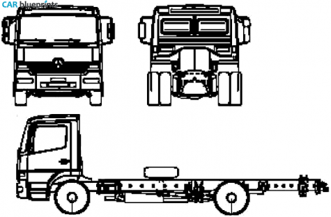 1998 Mercedes-Benz Atego DLK 2312 Truck blueprint