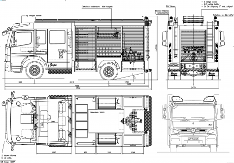 Mercedes-Benz Atego Fire Truck blueprint