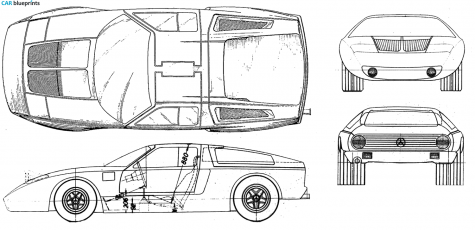 Mercedes-Benz C 111 Coupe blueprint