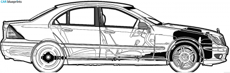 2003 Mercedes-Benz C-Class W203 C32 AMG Sedan blueprint