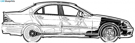 2005 Mercedes-Benz C-Class W203 C55 AMG Sedan blueprint