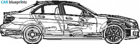 2008 Mercedes-Benz C-Class W204 C63 AMG Sedan blueprint