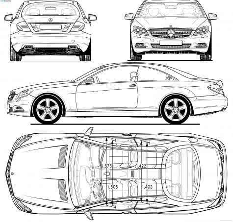 2010 Mercedes-Benz CL Class C216 Coupe blueprint