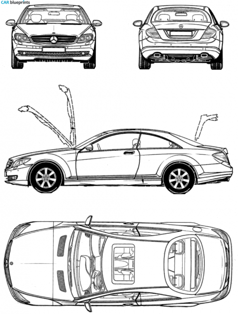 2007 Mercedes-Benz CL-Class W216 CL500 Coupe blueprint