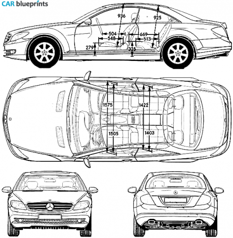 2006 Mercedes-Benz CL-Class W215 CL500 Coupe blueprint