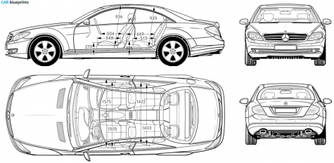 2007 Mercedes-Benz CL-Class W216 CL600 Coupe blueprint