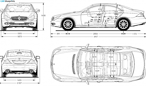 2004 Mercedes-Benz CLS-Class W219 CLS350 - CLS500 Sedan blueprint