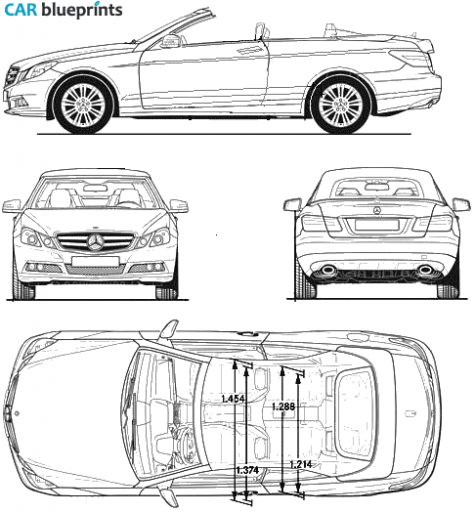 2010 Mercedes-Benz E-Class W212 Cabriolet blueprint
