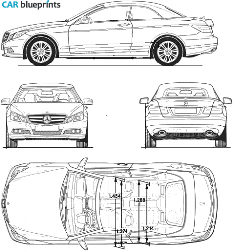 2010 Mercedes-Benz E-Class W212 Cabriolet blueprint
