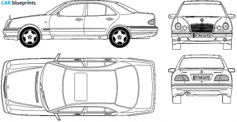 2004 Mercedes-Benz E-Class W211 E 55 AMG Sedan blueprint