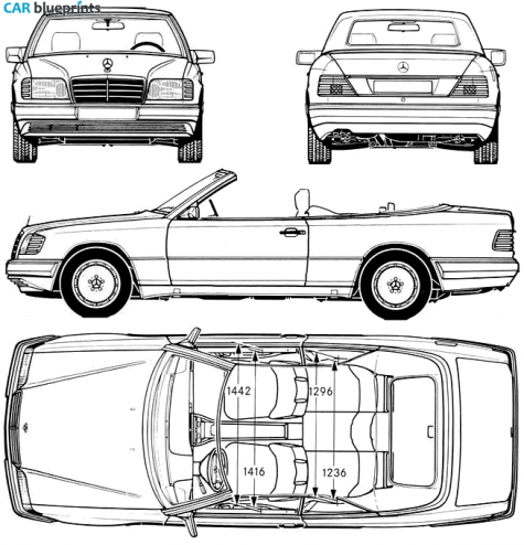 1994 Mercedes-Benz E-Class W124 E420 Cabriolet blueprint