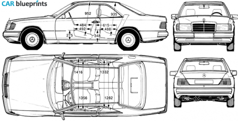 1994 Mercedes-Benz E-Class W124 E420 Coupe blueprint