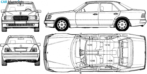 1994 Mercedes-Benz E-Class W124 E500 Sedan blueprint