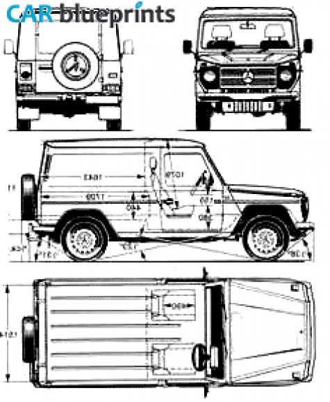 1999 Mercedes-Benz G-Class W463 LWB Van Van blueprint