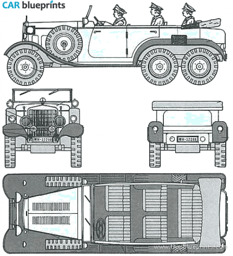 1933 Mercedes-Benz G4 W31 Cabriolet blueprint