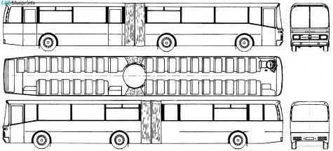 1977 Mercedes-Benz Gelenkbus Vetter Bus blueprint