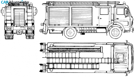 1978 Mercedes-Benz L1017-36 Fire Truck blueprint