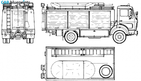 1979 Mercedes-Benz L1017AF-36 Fire Truck blueprint