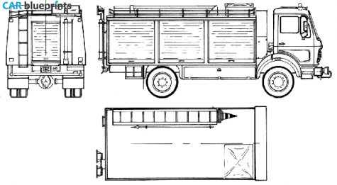 1980 Mercedes-Benz L1017AF-36 Fire Truck blueprint