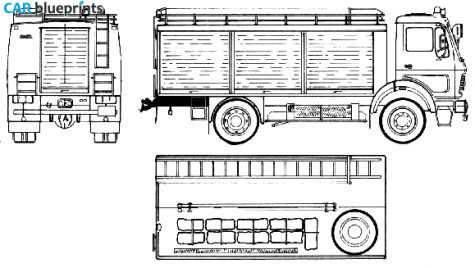 1979 Mercedes-Benz L1017AF Fire Truck blueprint