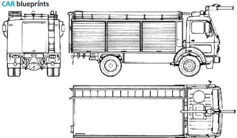 1980 Mercedes-Benz L1017AF Fire Truck blueprint