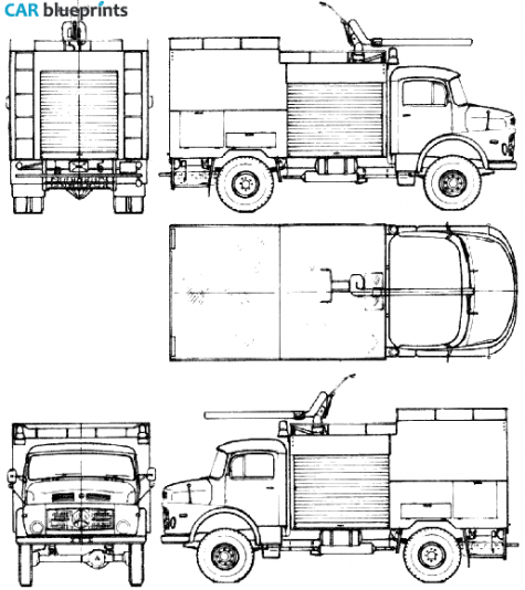 1970 Mercedes-Benz L1113 Fire Truck blueprint