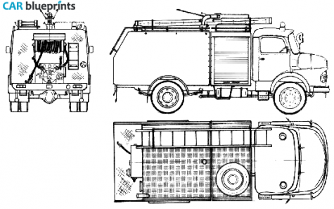 1979 Mercedes-Benz L1113B Fire Truck blueprint