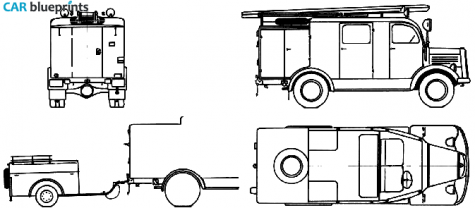 1941 Mercedes-Benz L1500S Fire Truck blueprint