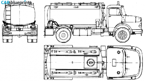 1977 Mercedes-Benz L1924 Fire Truck blueprint