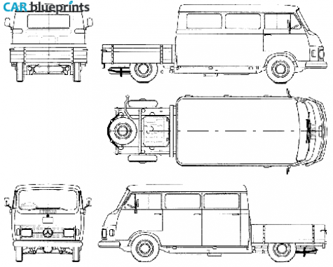 1970 Mercedes-Benz L206 Pick-up blueprint