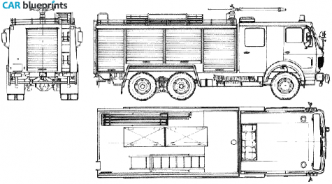 1984 Mercedes-Benz L2224 6x4 Fire Truck blueprint