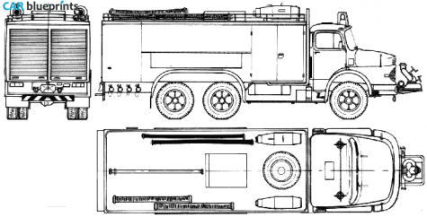 1972 Mercedes-Benz L2624 6x6 Fire Truck blueprint